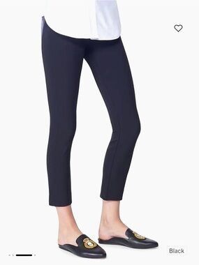 Veronica Beard Black Cropped Ponte Scuba Ankle Pants 6